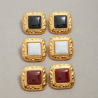 Stainless Steel Agate Stud Earrings for Women, Non-Fading Earrings Jewelry