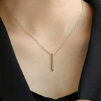 N0010 Line Fashion Elegant Design Necklace Japanese and Korean Simple Geometric Square Pendant