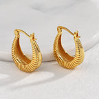 E0701 Minimalist Fashion Creative Asymmetric Earrings for Women Geometric Smooth Hollow Cool Ear Clips