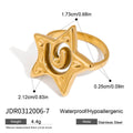 Gold-Plated Stainless Steel Star Necklace with Celestial Detail — close-up detail — jewelry finish and design detail