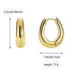 E0495 New Brass Gold-Plated Simple Design Earrings for Women Fashion Retro Ear Accessories