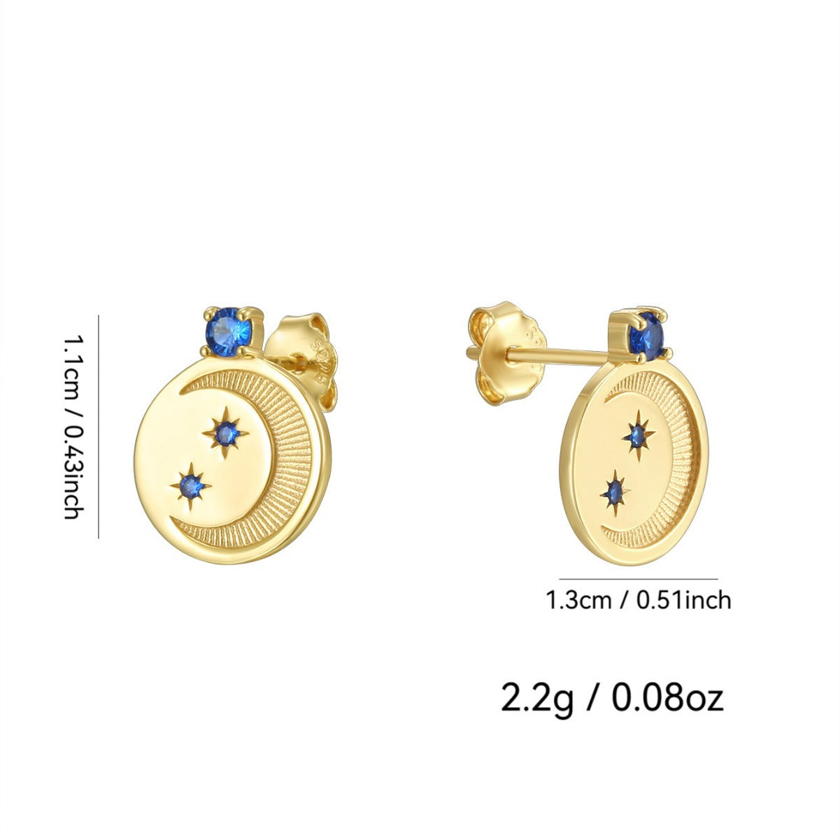SE0249 Fashion Round Disc Star and Moon Earrings Simple Retro Earrings