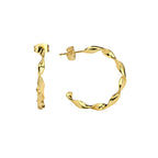 E0313 Twisted Line Earrings Brass Gold Plated Twist Round Wave Line Large Ear Hoop fashion C Women's Shaped Earrings