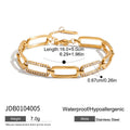 Gold-Plated Stainless Steel Bracelet with Cubic Zirconia Detail — Signature Shape — close-up detail