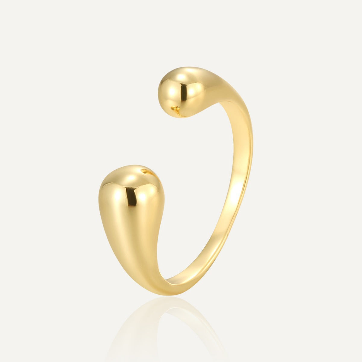 CYR0600 Design Sense Streamline Water Drop Minimalist Open Ring
