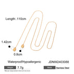 18k Gold Stainless Steel Long Shell Pendant Necklace Unique Design Necklace