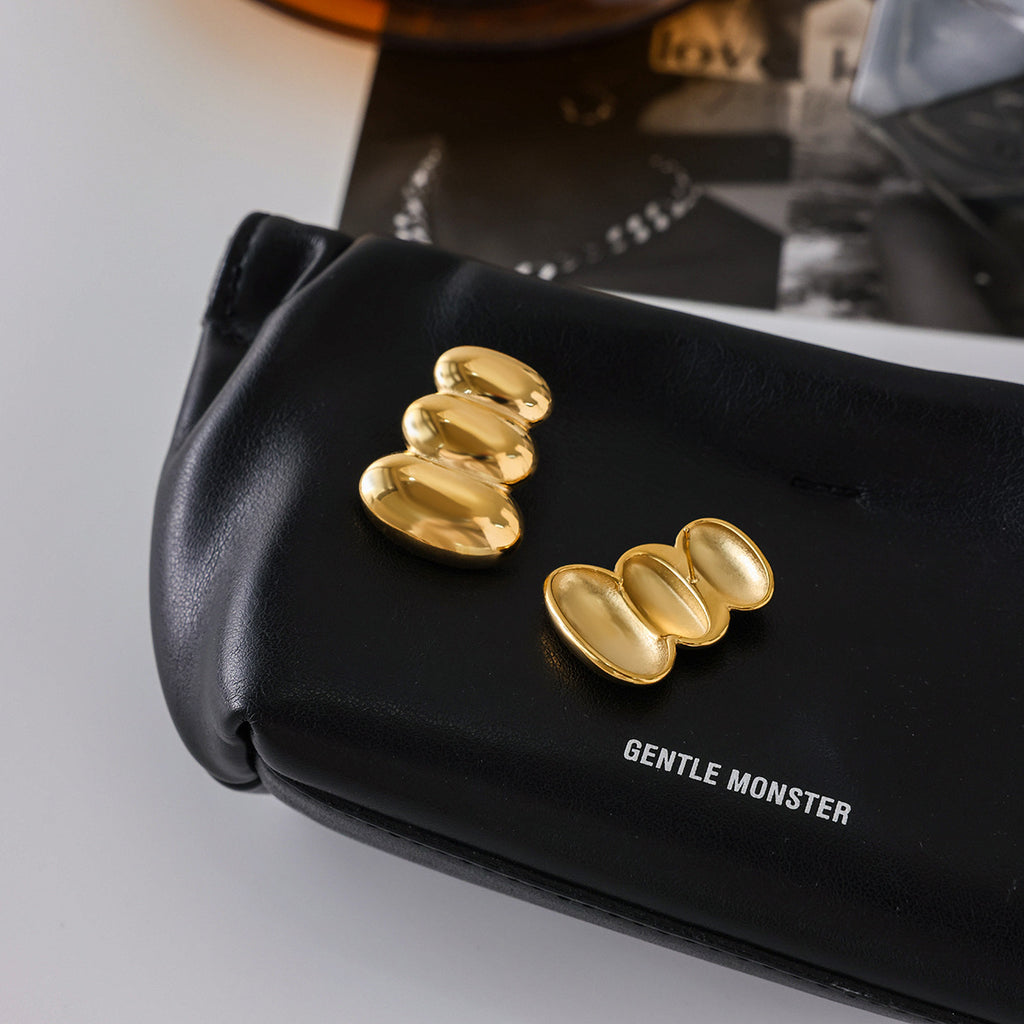 18K Gold Stainless Steel Earrings Ear Studs Design Sense Jewelry