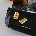 18K Gold Stainless Steel Earrings Ear Studs Design Sense Jewelry