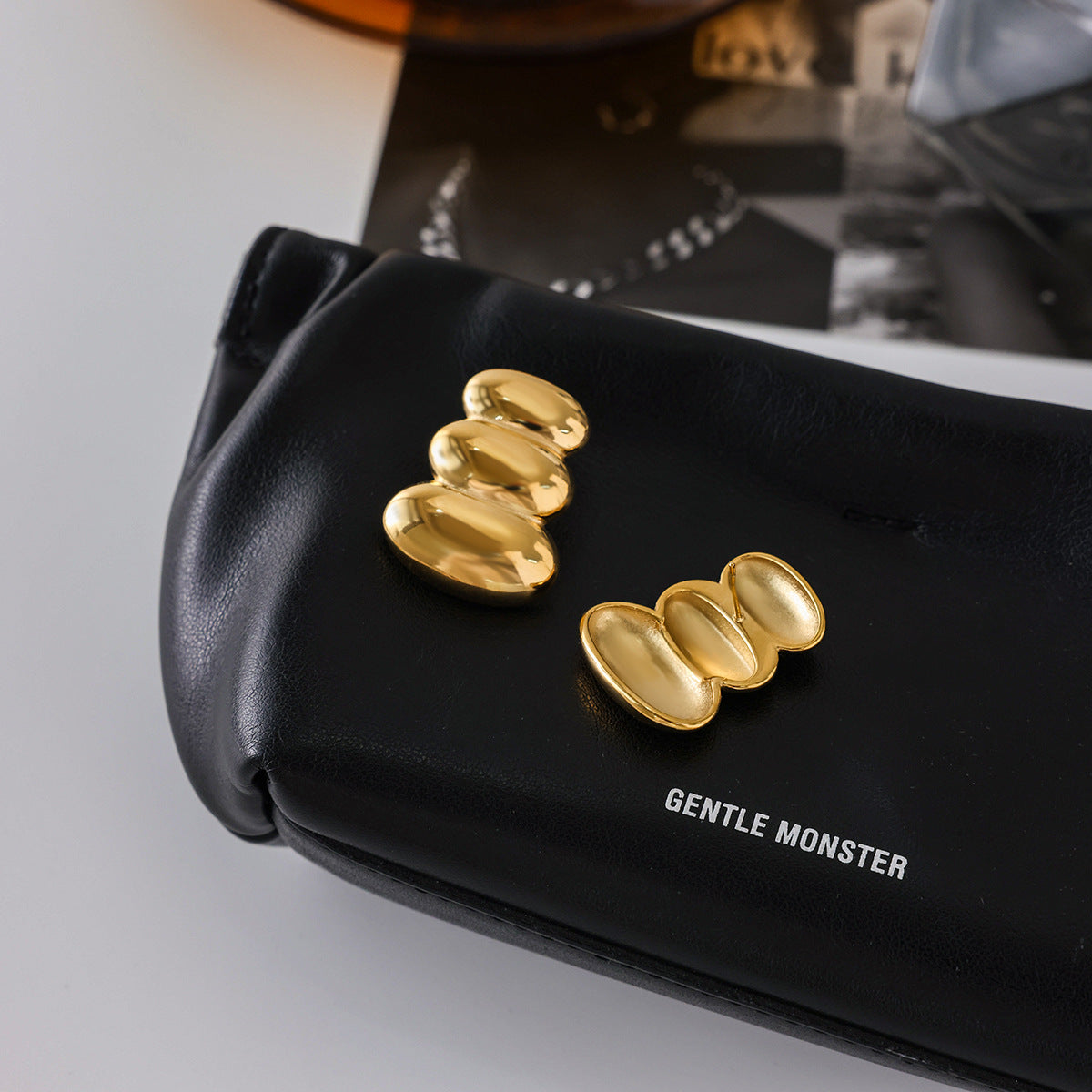 18K Gold Stainless Steel Earrings Ear Studs Design Sense Jewelry