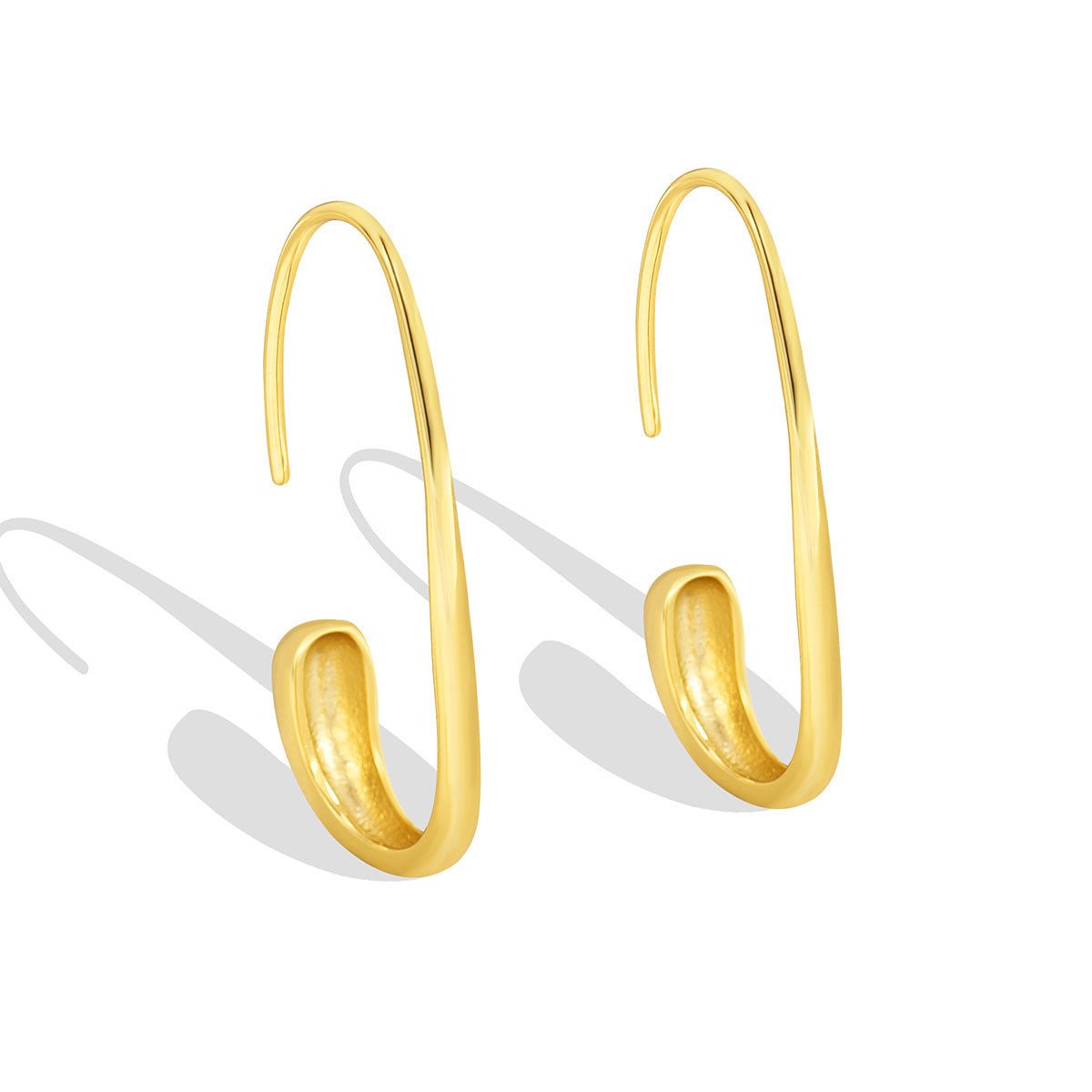 E0288Metallic Egg-Shaped Ear Hooks for Women New Trendy Fashion Earrings Minimalist Style Ear Jewelry