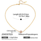 Small Waist Necklace Fortune Bead Collarbone Chain Stainless Steel Jewelry for Women