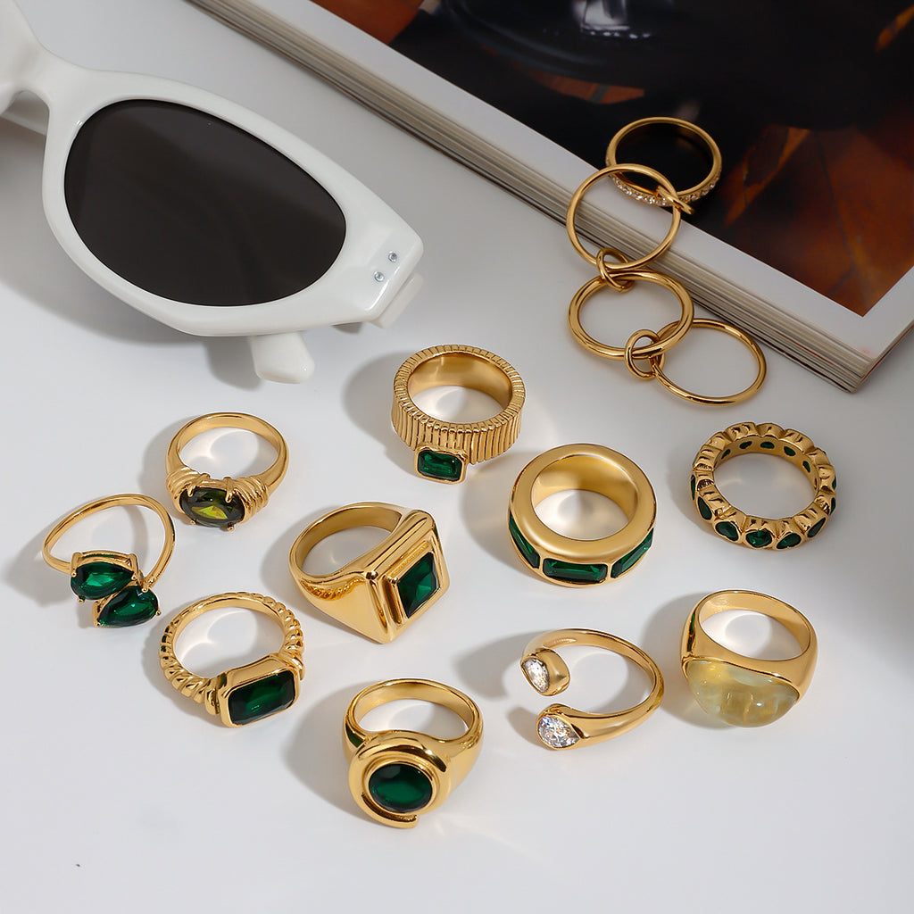 2H Stainless Steel Ring Non-Fading Women's Design Ring Non-Fading Jewelry ring