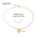 18K Gold-Plated Stainless Steel Heart Pearl Pendant Necklace — jewelry construction