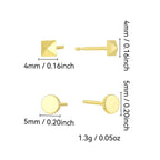 E0795 Compact Round Flat Lace Pyramid Earring Set for Women gold Simple Earrings