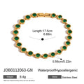 Gold-Plated Heart Cubic Zirconia Stainless Steel Bracelet — Modern Classic — alternate product view