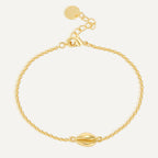 14K Gold-Plated Brass Shell Bracelet with polished design details