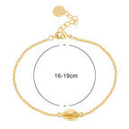 14K Gold-Plated Brass Shell Bracelet with gold-tone brass construction