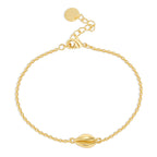 14K Gold-Plated Brass Shell Bracelet with a refined design profile