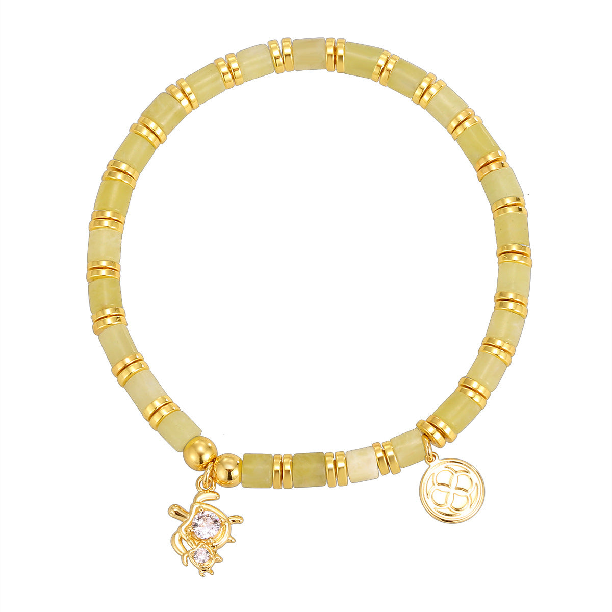 14K Gold-Plated Brass Turtle CZ Bracelet with a refined design profile