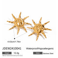 Gold-Plated Star Pearl Stainless Steel Stud Earrings — style detail — jewelry finish and design detail