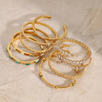 Stainless Steel Zircon Bracelet Open Bangle bracelet