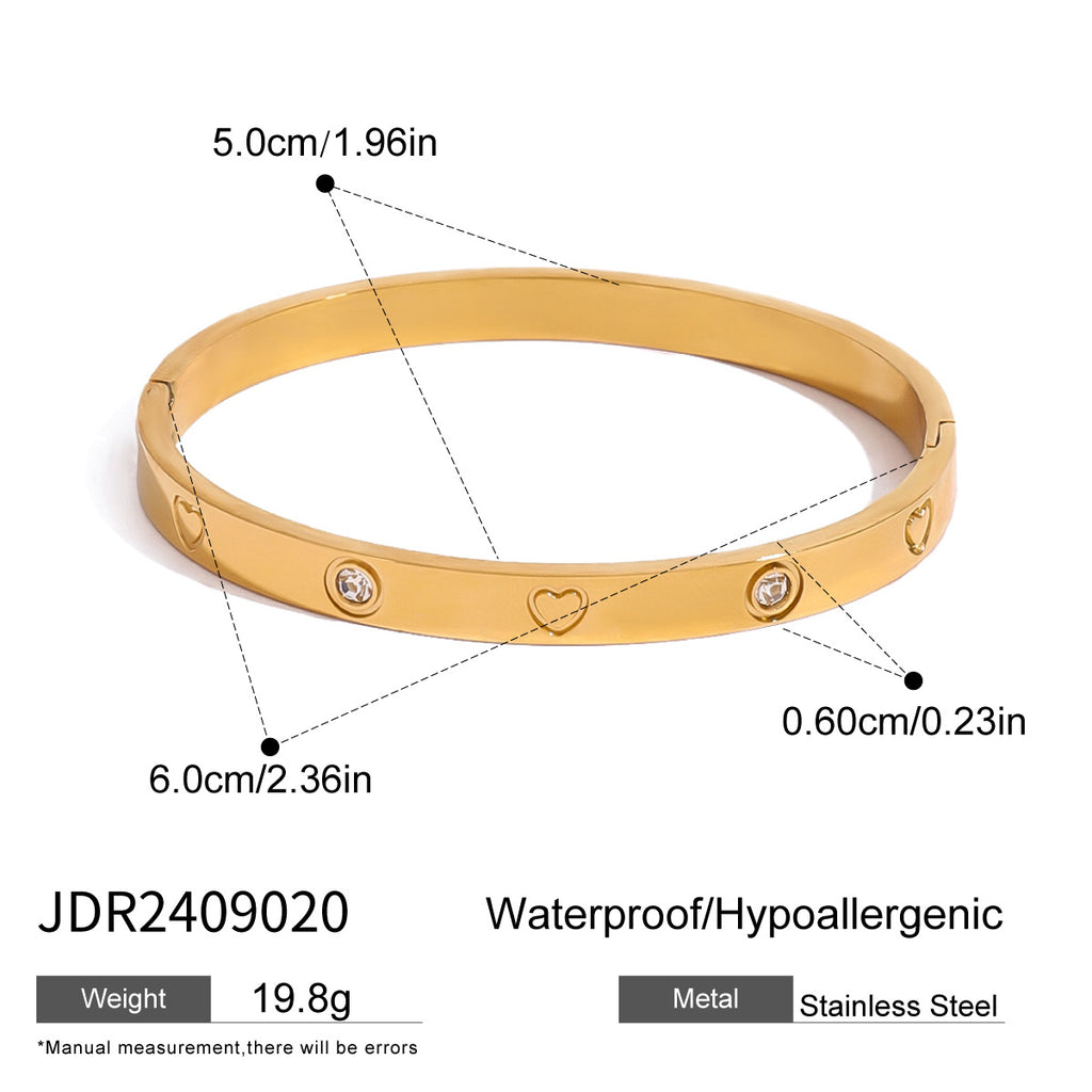 Stainless Steel Zircon Bracelet Clasp Bangle Wristband