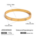 Gold-Plated Stainless Steel Cubic Zirconia Bangle Bracelet — alternate product view — jewelry finish and design detail