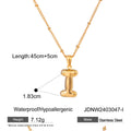 Gold-Plated Stainless Steel Initial Pendant Necklace — alternate angle — jewelry finish and design detail