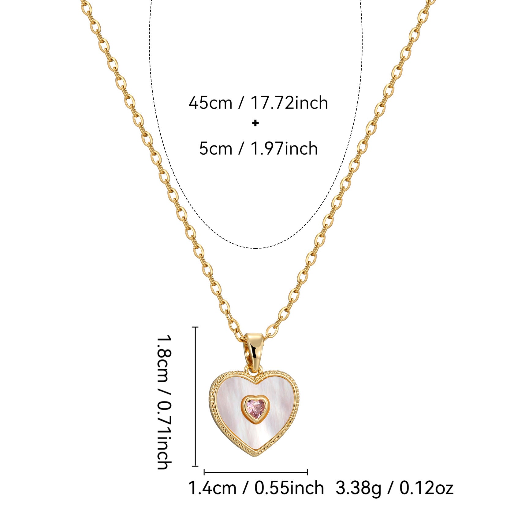 CYN0296 Heart Necklace Stainless Steel Pendant Collarbone Chain