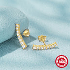 S925Pure Silver Ultra Shiny Single Row Diamond Simple Stud Earrings High-end Earrings