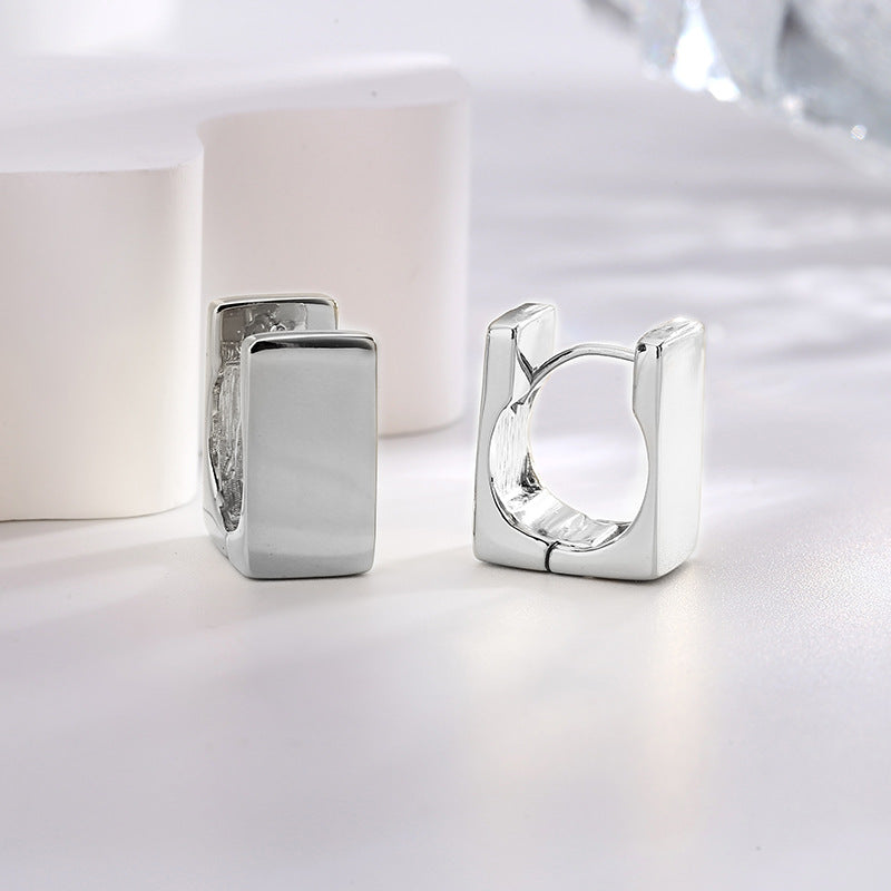 E0621 Unique Simple Versatile Geometric Square Earrings for Women Brass Gold-Plated Fashion Minimalist Ear Accessories