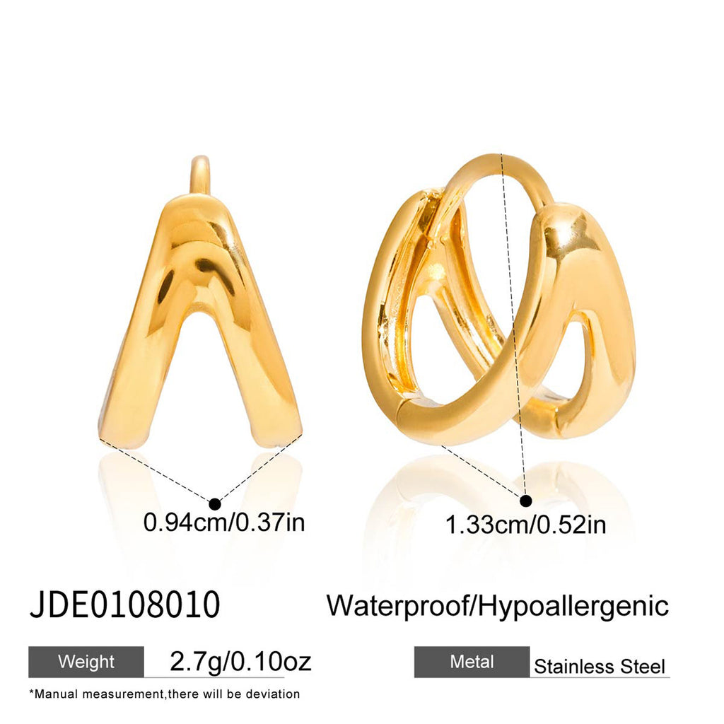 Earrings, ear hoops, non-fading ear clips, stainless steel jewelry18k Gold Earrings