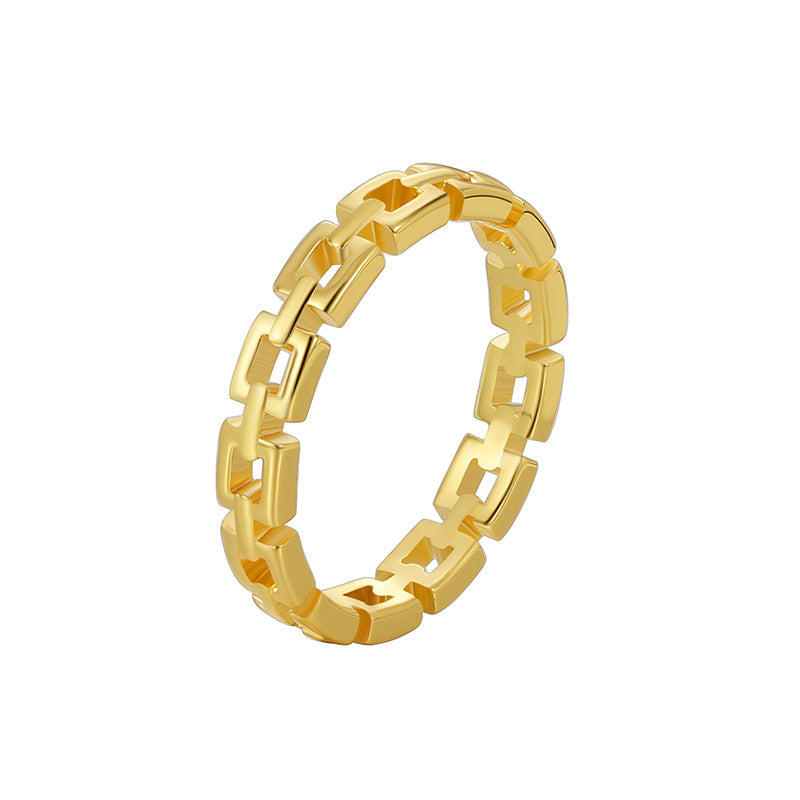 R0562 Fashion Creative Design Lock Buckle Unisex Ring Simple Hip Hop