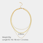 European Style Three-Layer Snake Chain Necklace Fashionable Women's Layered Jewelry14K Gold-plated Stainless Steel Chunky Necklace