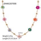Bracelet Design for Women18K Stainless Steel Bracelet Handmade Colorful Small Flower Chain Bracelet