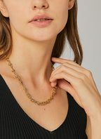 N0194 Fashion18K Gold-plated Necklace 8Font Chain Circle Necklace Geometric Punk Metal Necklace