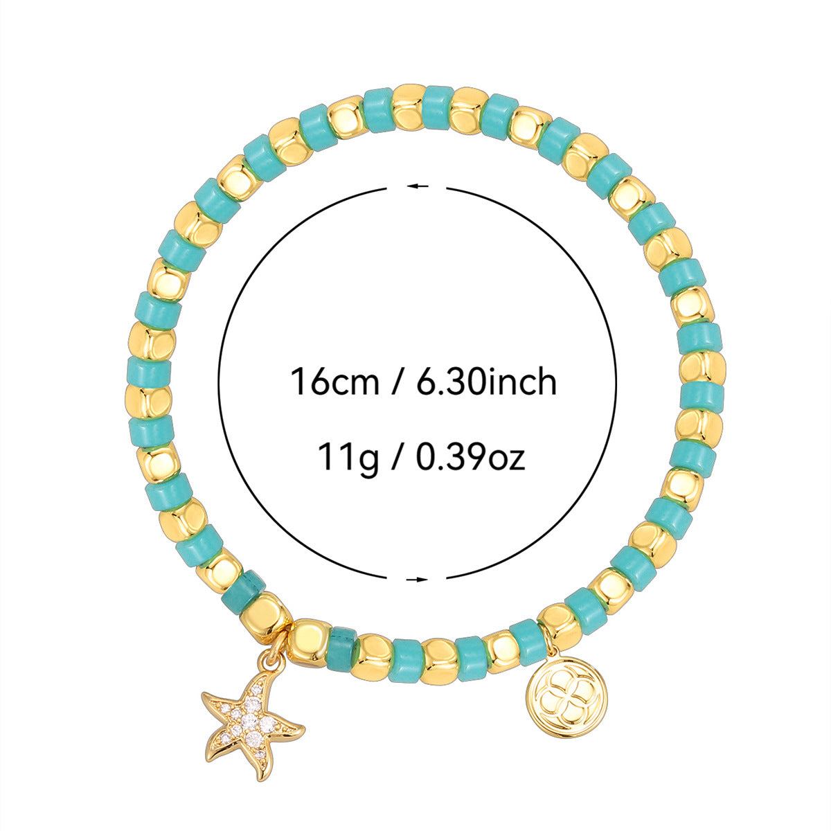 CYB0232 Copper plating14k Golden Star Zircon Bracelet Design Star Beads