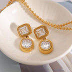 2H Stainless Steel White Zircon Earrings Stud Earrings Jewelry earrings