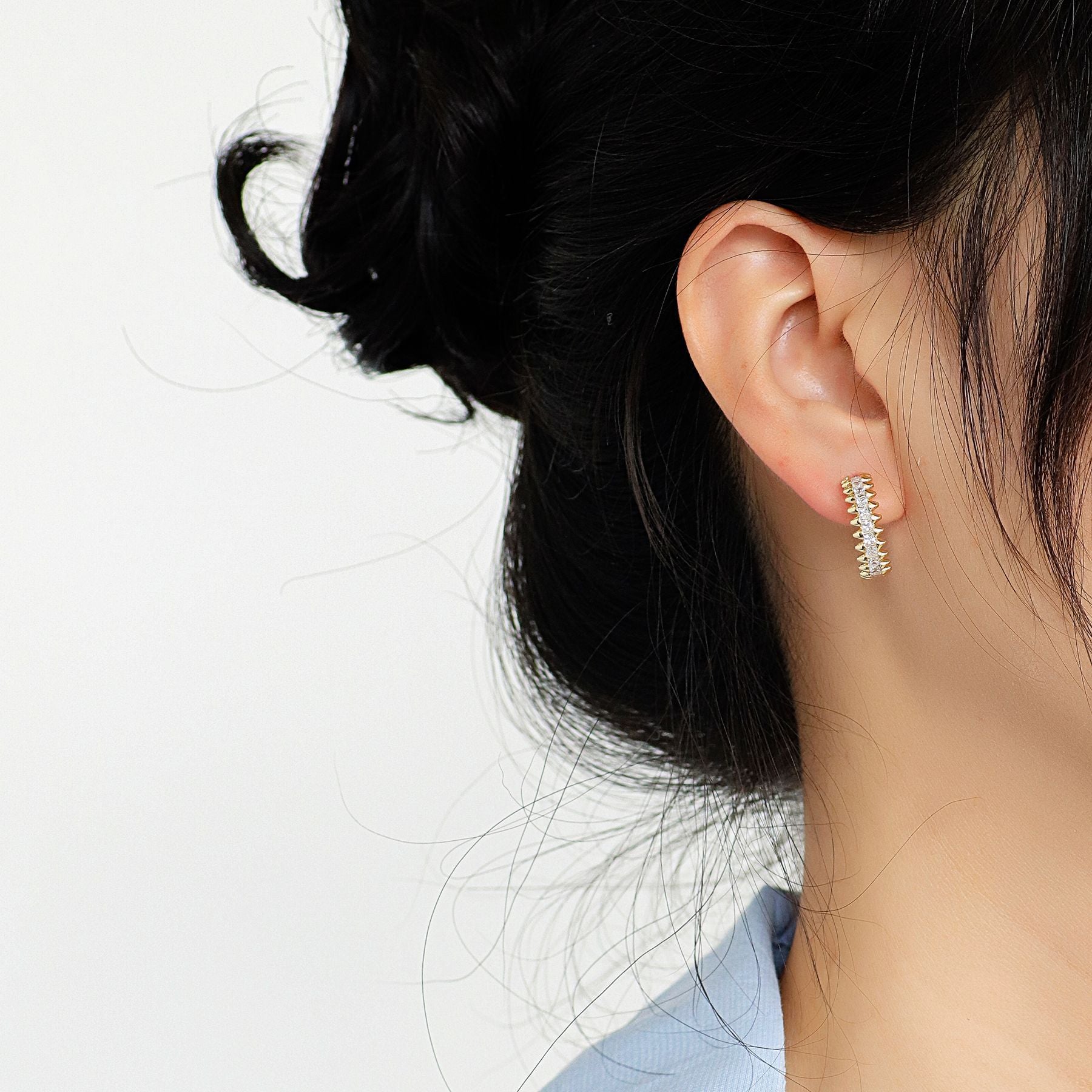 New style vintage stud earrings925Silver Needle Design Circle Hoop Earrings C Shaped Earrings