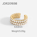 18K Gold-Plated Brass Geometric CZ Adjustable Ring for curated everyday jewelry assortments — jewelry finish and design detail