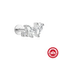 Star Geometric Stud 925 Sterling Silver Earrings — fastening detail — alternate angle 2 — jewelry finish and design detail