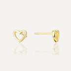 SE0252 S925Silver Earrings Small Heart Earrings Minimalist Chanel Style Earrings
