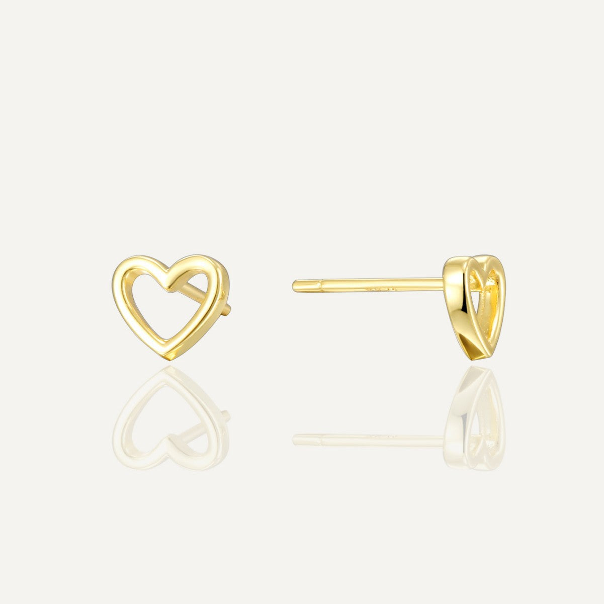 SE0252 S925Silver Earrings Small Heart Earrings Minimalist Chanel Style Earrings