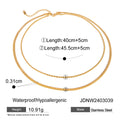 Gold-Plated Stainless Steel Layered Necklace with Chain Detail — design close-up — jewelry finish and design detail