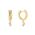 Gold-Plated Cubic Zirconia Teardrop Vintage Earrings — side profile