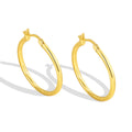 Gold-Plated Brass Round Hoop Earrings — Elegant Profile featuring round and a gold-tone finish