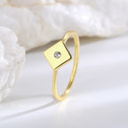 SR0021 S925Quadrilateral Fashion Inlaid Zircon Simple