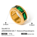 Stainless Steel Heart Zircon Ring — stone or setting detail — alternate angle 2 — jewelry finish and design detail