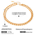 Gold-Plated Stainless Steel Layered Necklace with Chain Detail — jewelry detail — jewelry finish and design detail