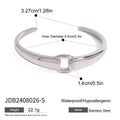 Enamel Open Profile Cuff Stainless Steel Bracelet in Gold-Plated with Adjustable Detail — jewelry construction